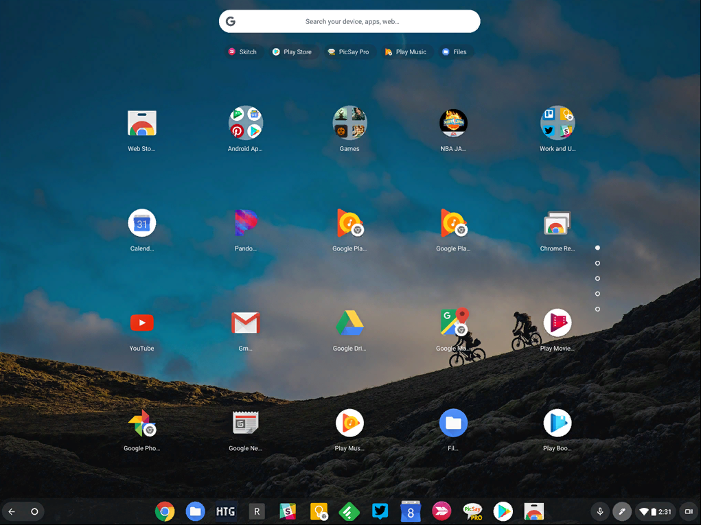 Рабочий стол Chrome OS