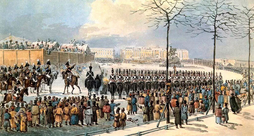 Декабристы на Сенатской площади 