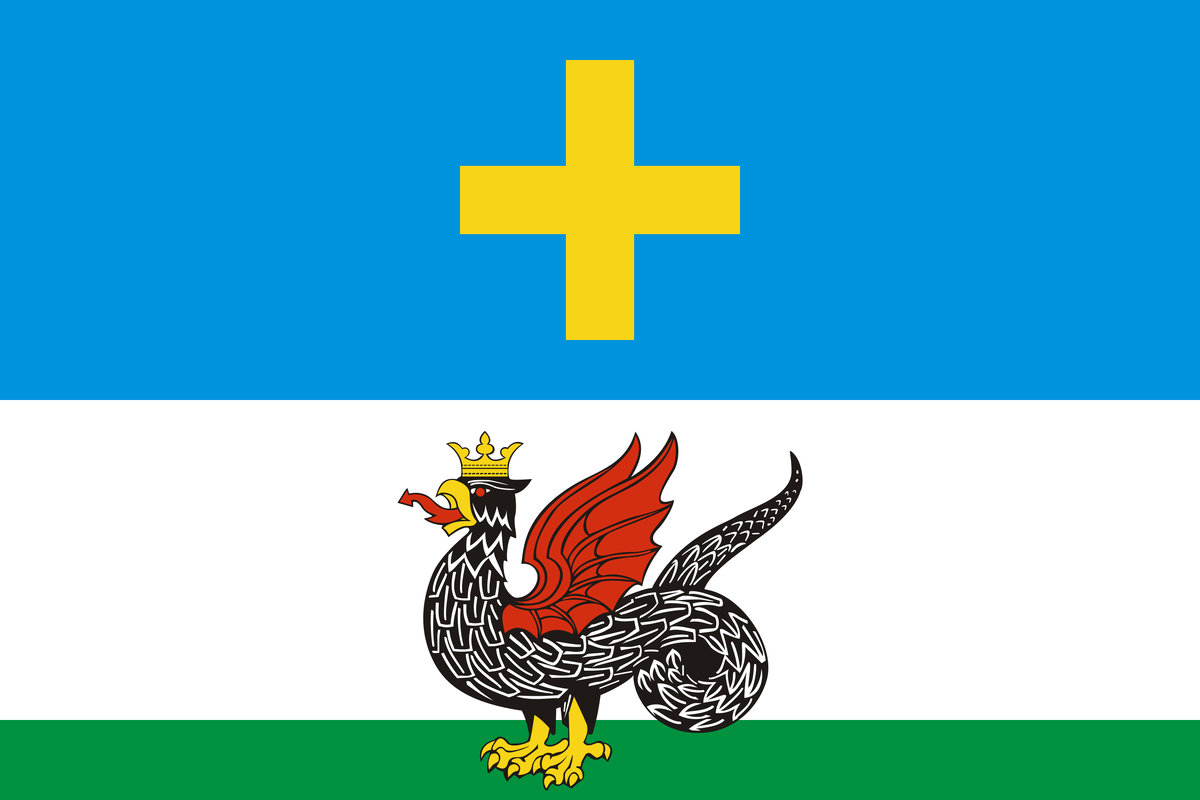 Флаг Каширы (снизу изображён мифический дракон — Зилант)