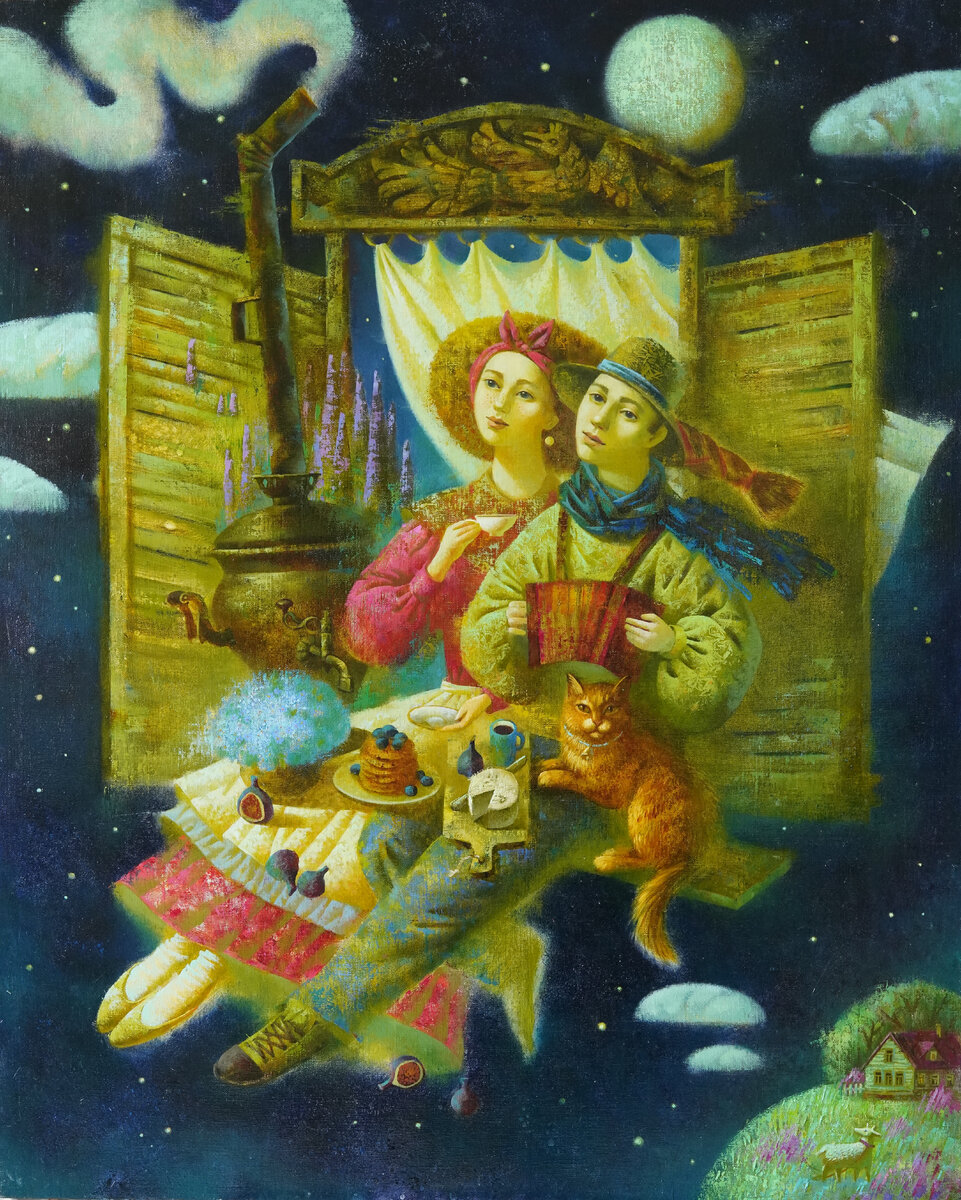 2. Работа Марии Самолётовой. "В лунном сиянии" 100/80 см. Холст/масло. Фото предоставлено каналу Марией Самолётовой 