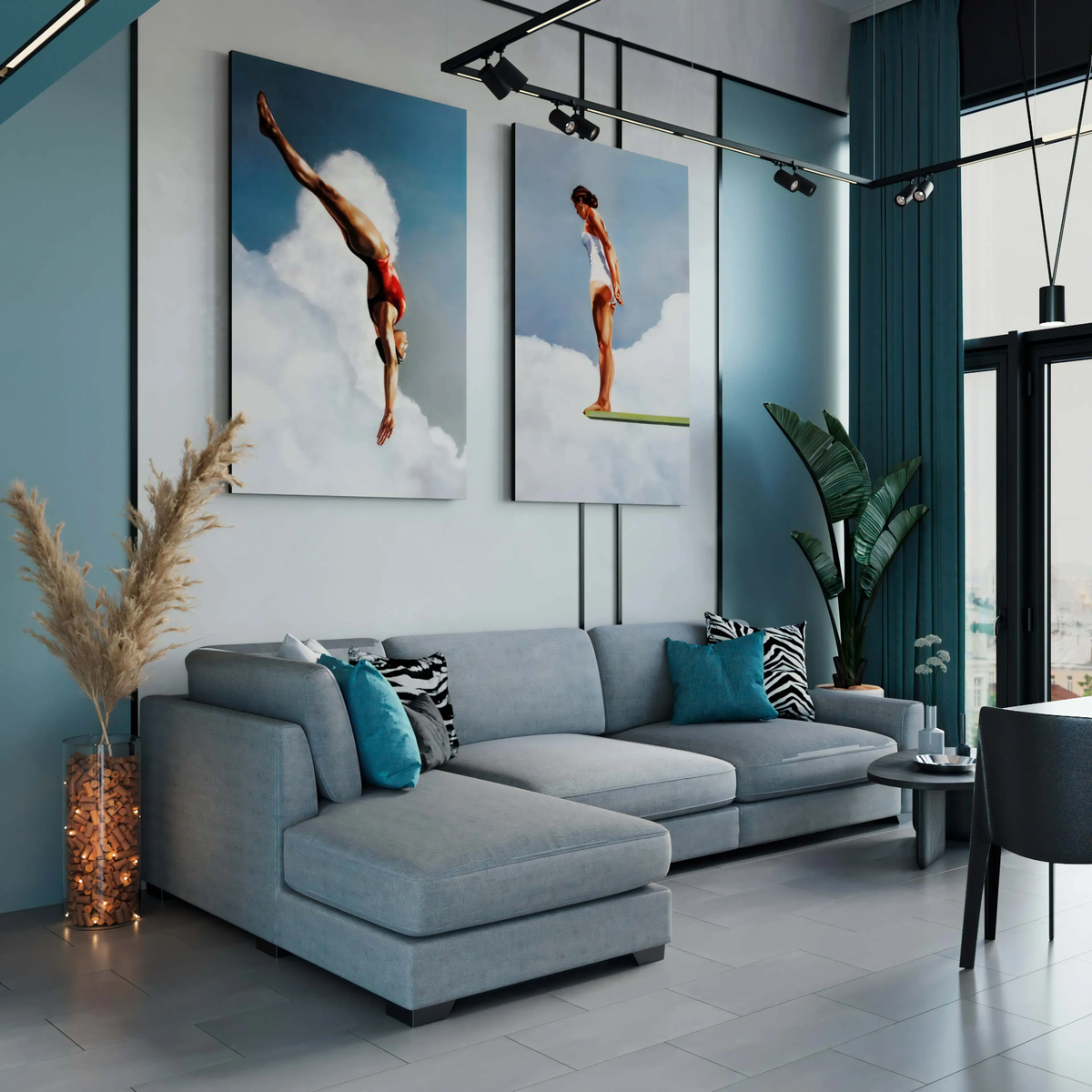 Многие квартиры в современных ЖК имеют очень высокие потолки и позволяют создать в квартире второй уровень.