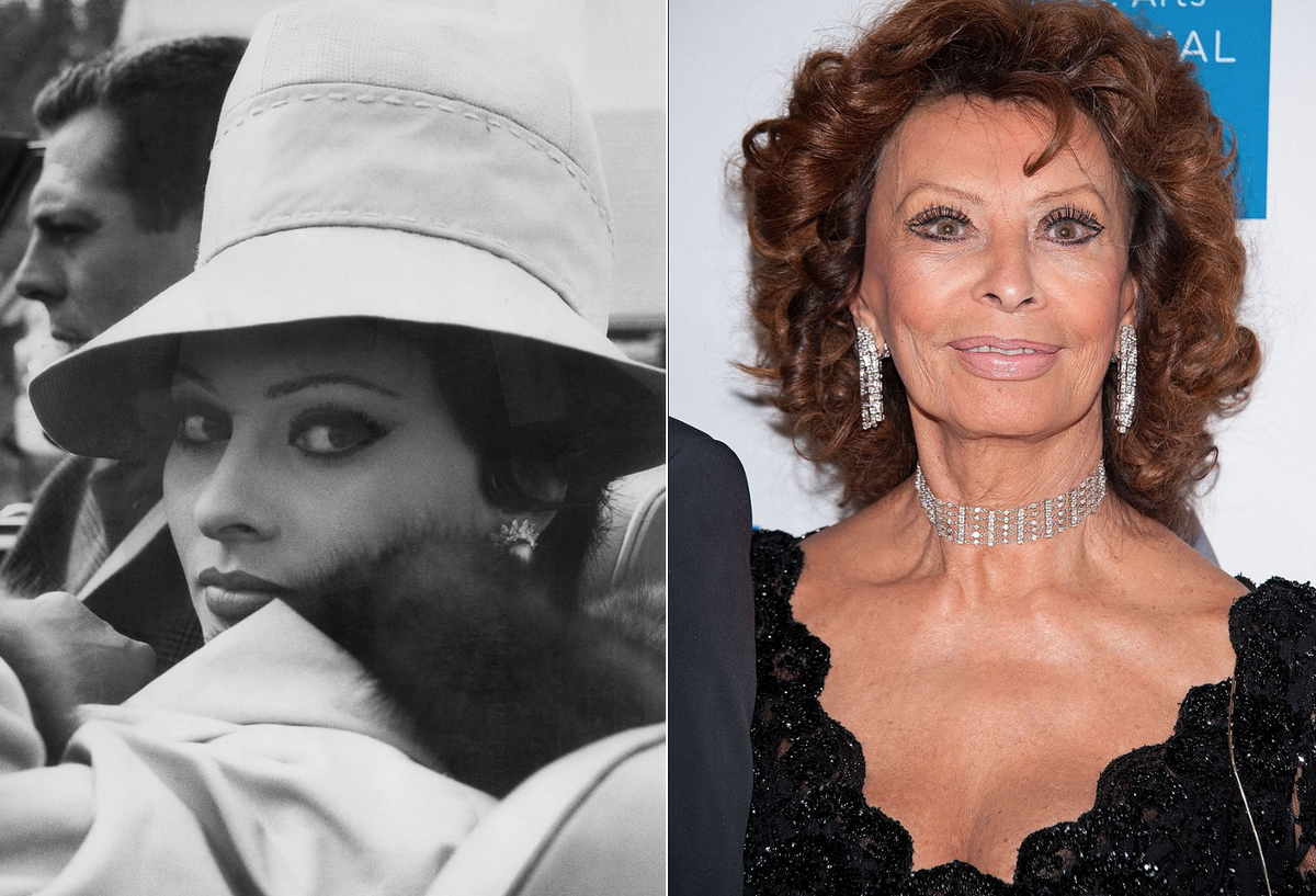 София Лорен в 1963 и 2017 годах