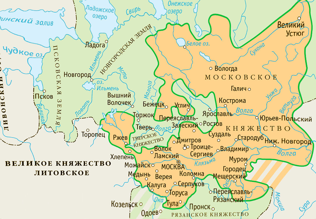 Расширения московского княжества карта