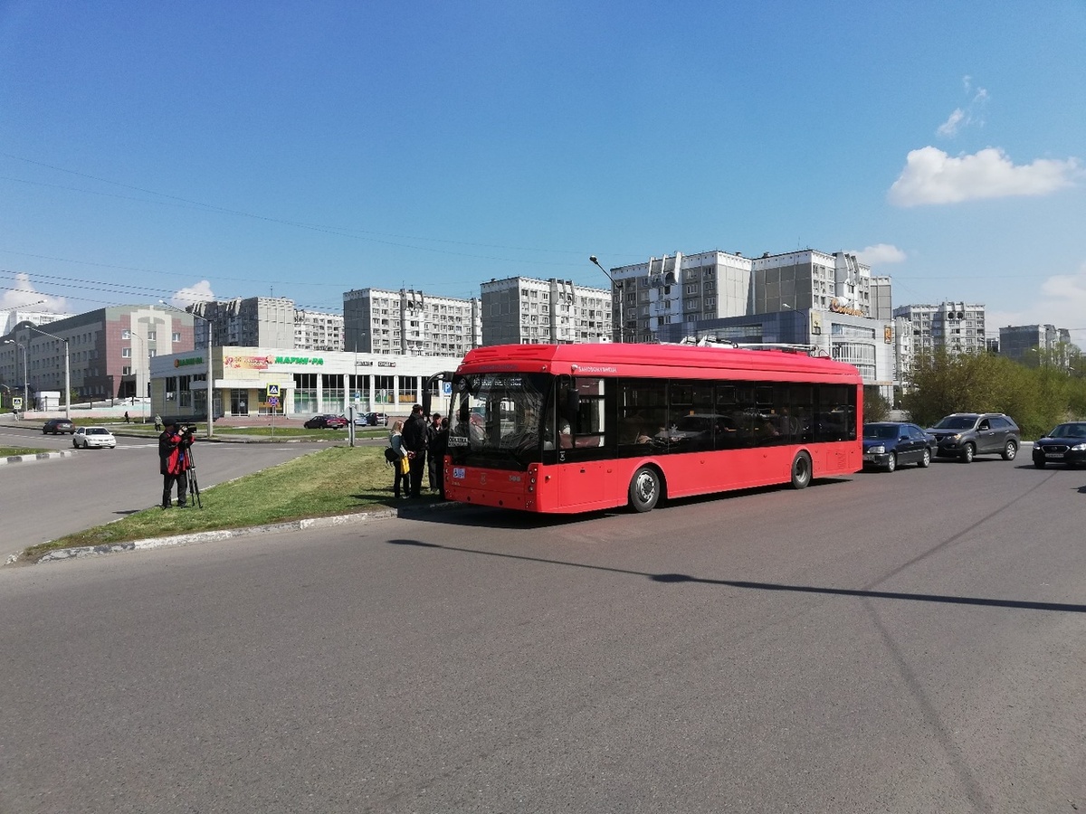 Испытания электробусов с динамической подзарядкой Тролза в Новокузнецке