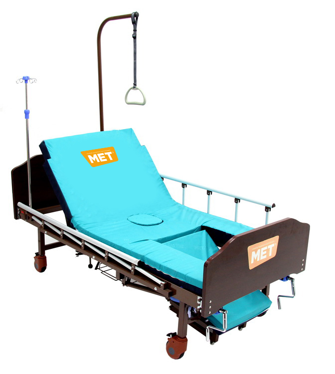 Кровать MET KARDO (15535),(ложе 196*90см) механ. кровать с функ. кардио-кресло и туал.устр (с противопрол.матрасом)