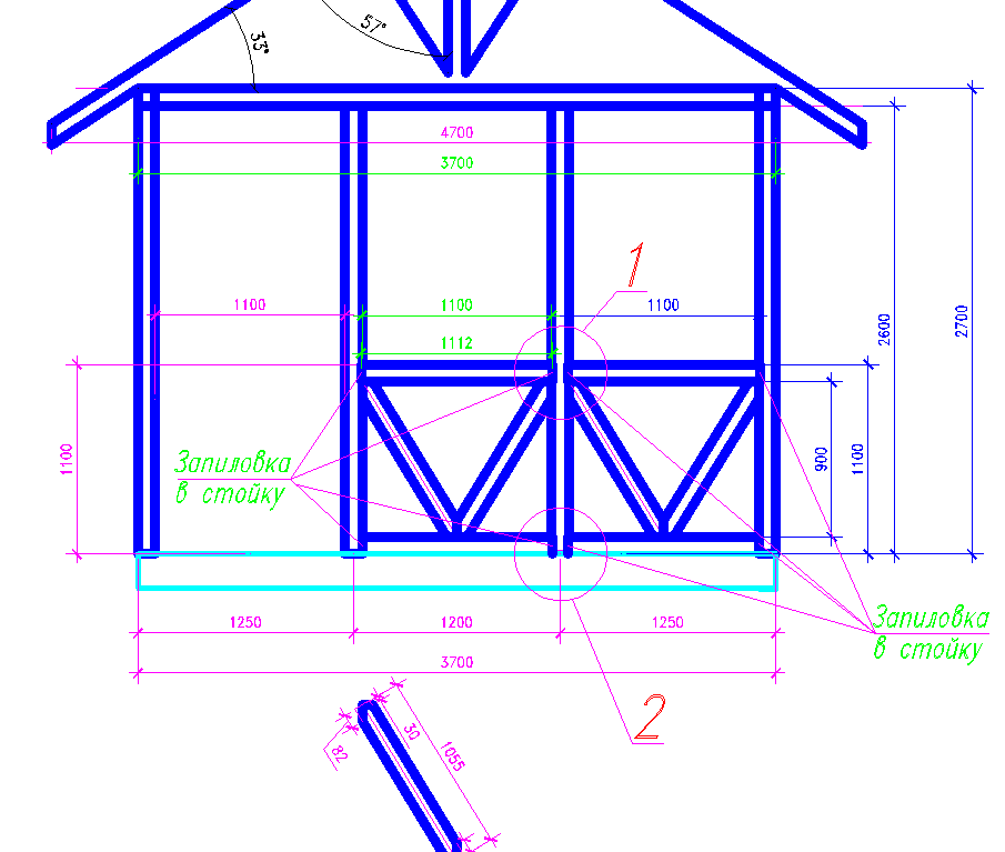 Проект беседки с чертежами