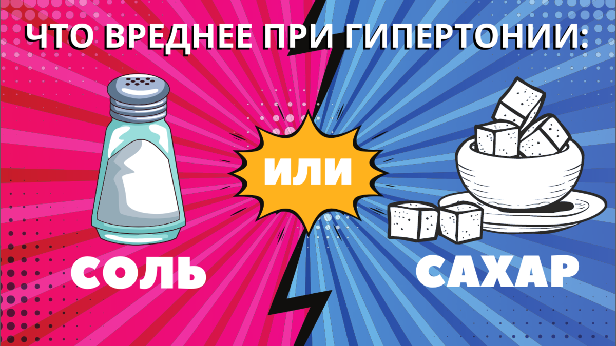 Что вреднее при гипертонии: соль или сахар? | Блог Доктора Шишонина | Дзен