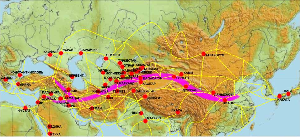 Карта великого казахстана. Лазуритовый путь Великого шелкового пути. Карта Великого шелкового пути на территории Казахстана. Великий шелковый путь империи Хань.