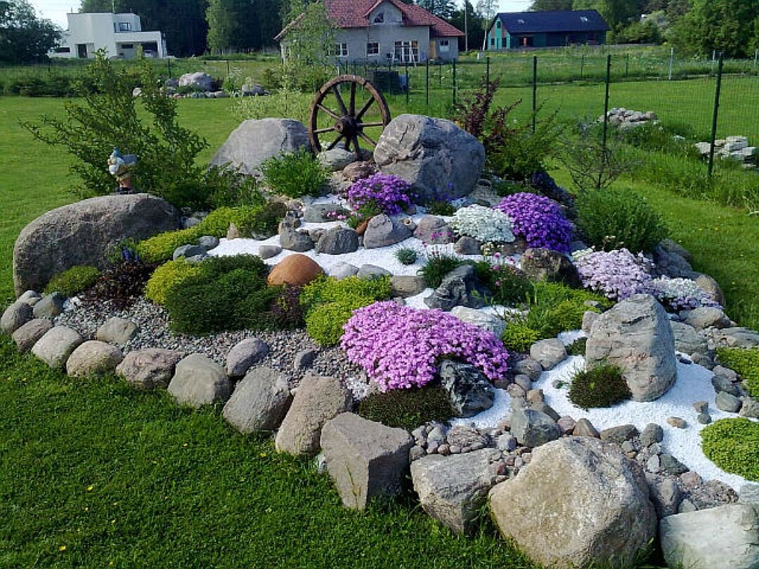 АЛЬПИЙСКАЯ ГОРКА и ПРУД своими руками на ДАЧЕ 🌳🌷 🏡 МИНИМУМ ЗАТРАТ 🌳 Пошаговая инструкция