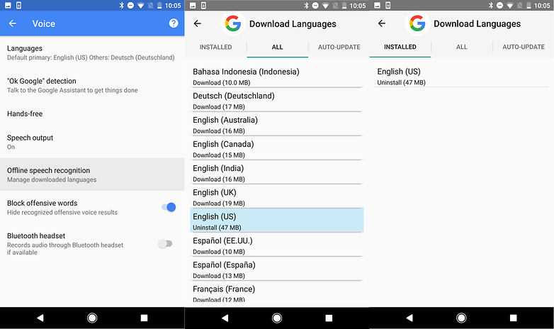 Убедитесь, что автономные языки обновлены. /  AndroidPIT