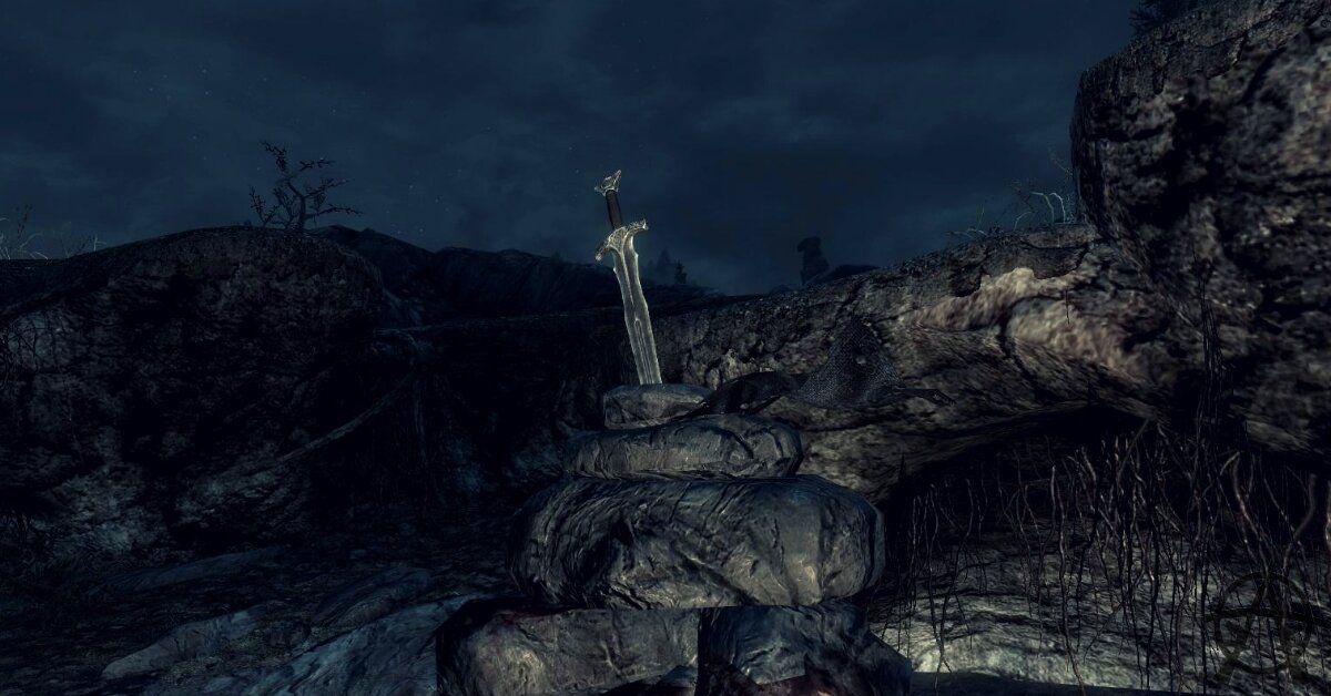 Каирн Мятежника и меч в каменной гряде.