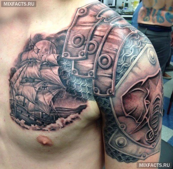 Татуировка доспехи | Татуировка доспехов, Мужские татуировки на плече, Узоры татуировок для мужчин