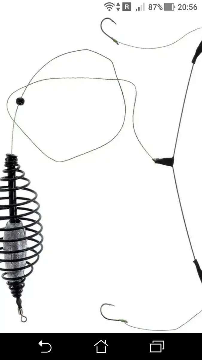 фото как собрать донку с кормушкой и двумя крючками на коромысле.