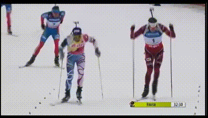 Финиш гонки преследования на ЧМ-2013 в Нове-Место.