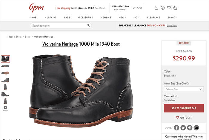 Zappos wolverine hot sale 1000 mile