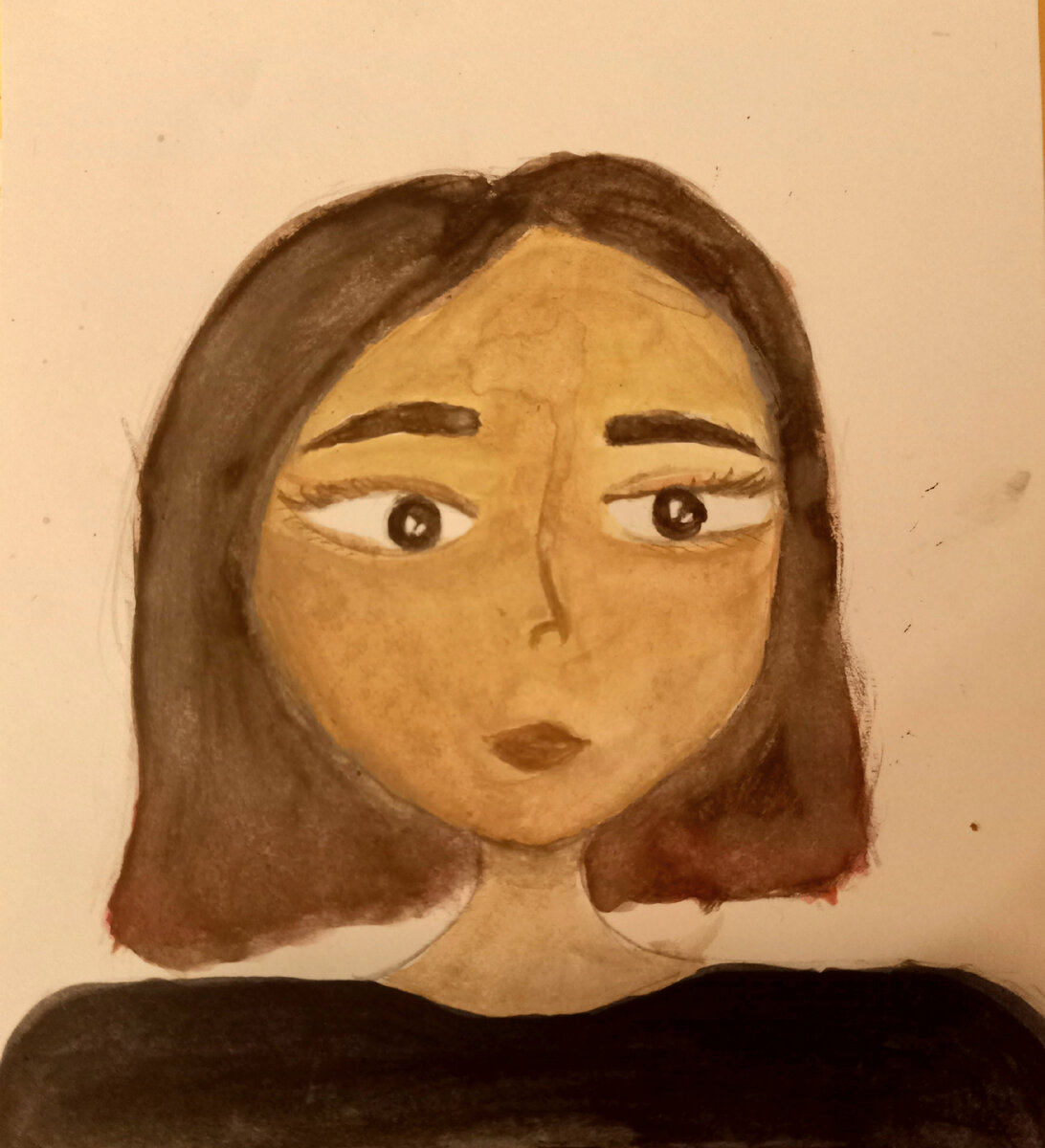 Это моя дочка нарисовала свою двоюродную сестру, у неё причёска《каре》