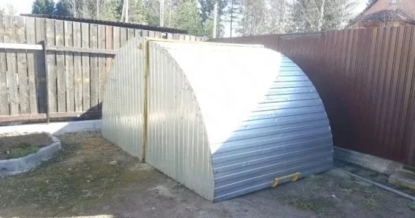 Гараж ракушка: размеры и вес, тенты для укрытия большого автоматического гаража, увеличение высоты - фото