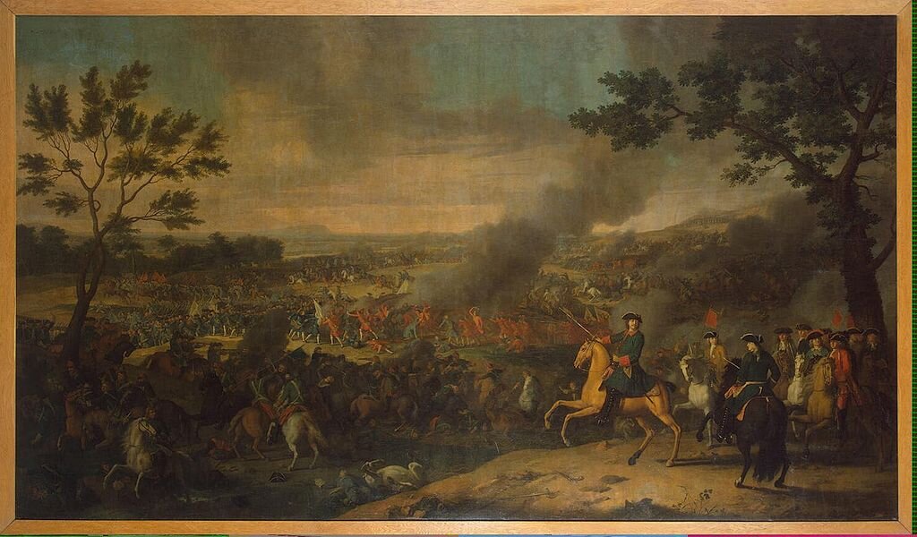Л. Каравак. «Пётр I в Полтавской битве» (1718).