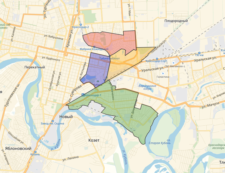Краснодар центральный внутригородской округ микрорайон центральный