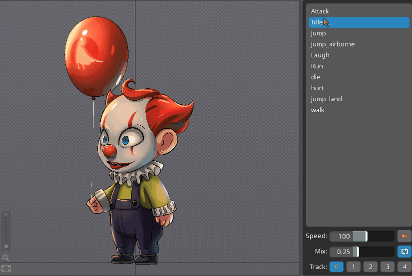 Различные анимации, сделанные использованием порезанного персонажа.