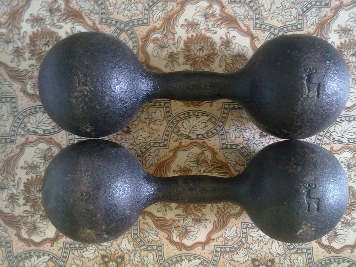 Аккуратнее со свободными весами. Для начала, быть может, стоит взять менее тяжелые гантельки.