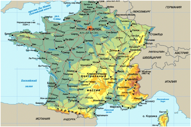 Карта Франция