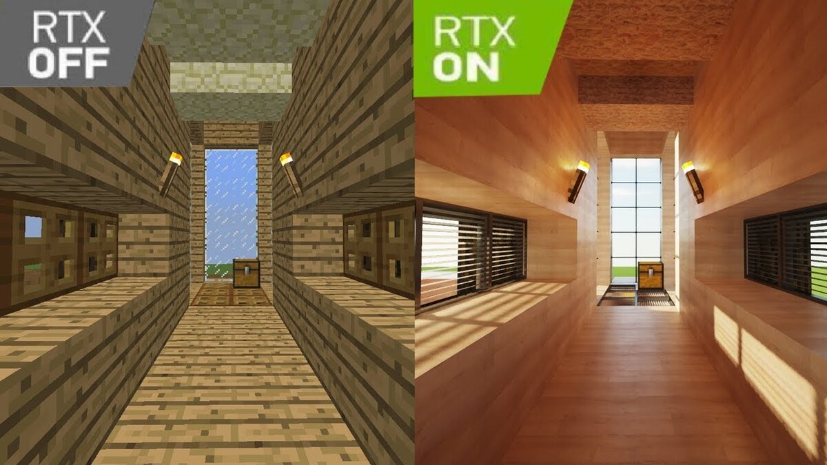 Как включить трассировку в майнкрафте. Трассировка лучей RTX Minecraft. Майнкрафт с трассировкой лучей. Трассировка лучей и без в Minecraft. Трассировка лучей в играх майнкрафт.