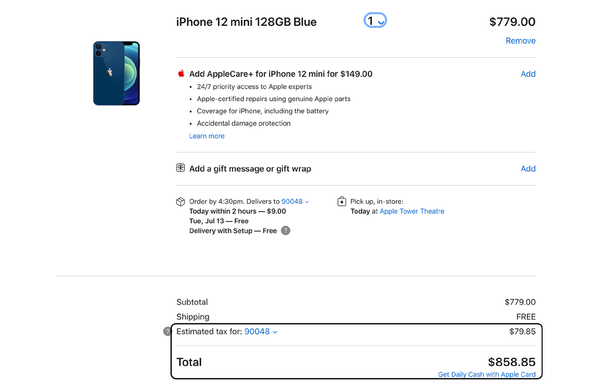 Пример цены с НДС