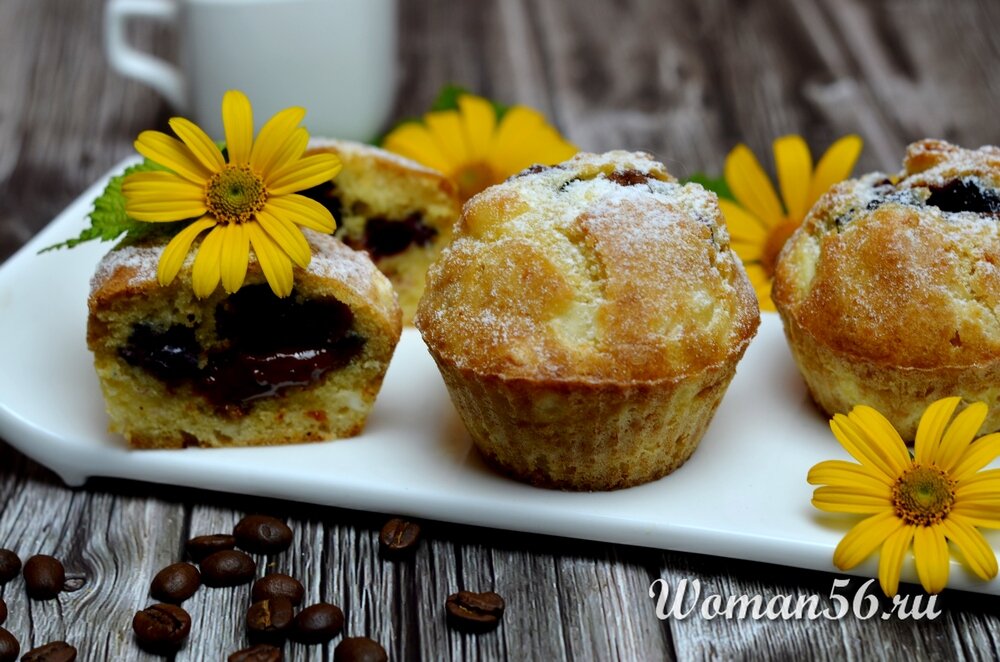 Творожные кексы с вареной сгущенкой