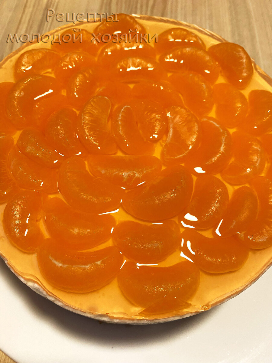 Торт "Новогодний" с мандаринами, отличный десерт на праздник