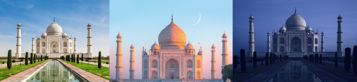 Меняющиеся цвета Тадж-Махала