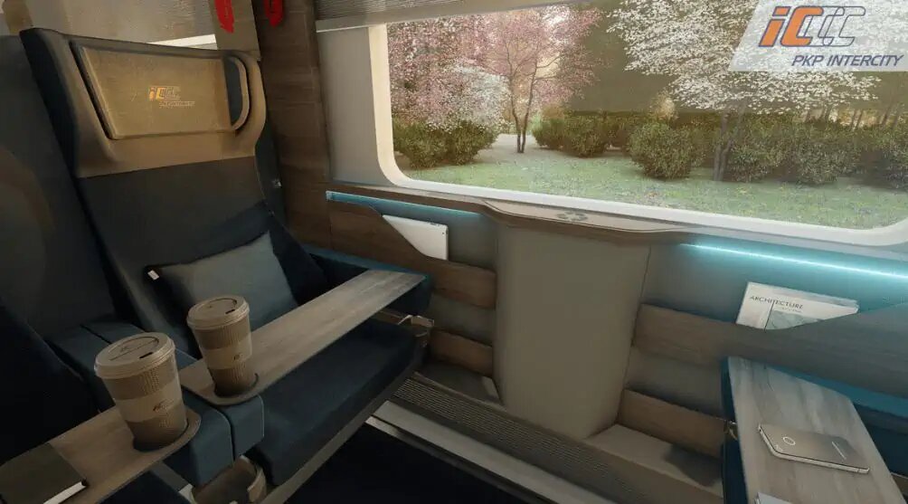 Визуализация интерьера двухэтажного тягового вагона (пресс-материалы, ПКП Интерсити)