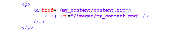 HTML: создание изображения со ссылкой для загрузки контента