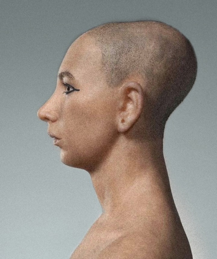 Фараон имел вытянутую форму голову. Интересно, что многие фараоны имели вытянутую форму головы