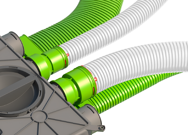 Воздуховоды подключенные к коллектору (сверху вниз): 60х130, 75/63, 90/75, 50х100