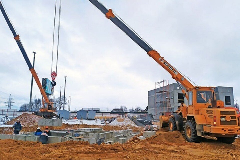     Показали строительство таунхаусов для нуждающихся под Минском. Фото: ГПО "Минскстрой"