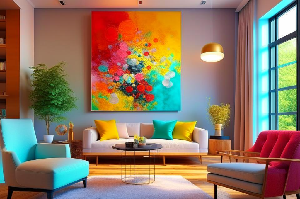 Выбор картины для домашнего интерьера зависит от ваших предпочтений, стиля оформления комнаты и настроения, которое хотите создать. Вот несколько идей: 1.