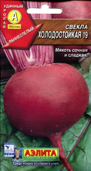 «Холодостойкая 19» – культура, отличающаяся средней степенью спелости. После всходов сбор урожая проводят уже на 65–75 день. Характеризуется высокими вкусовыми качествами. Свекла устойчива к холодам, практически не цветоносит при низком температурном режиме, отлично хранится.
