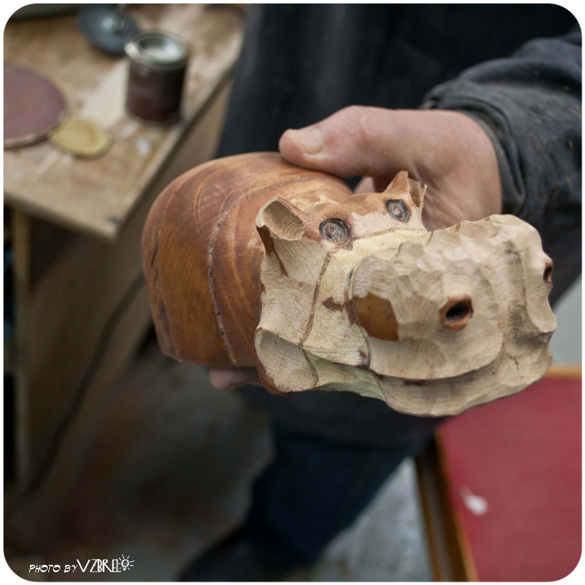 Один из излюбленных персонажей - бегемот, в процессе.