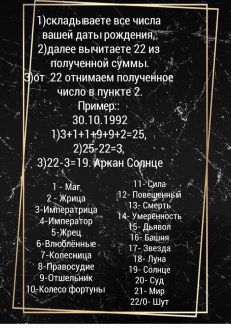 Узнайте свою карту с помощью этого расчета. 