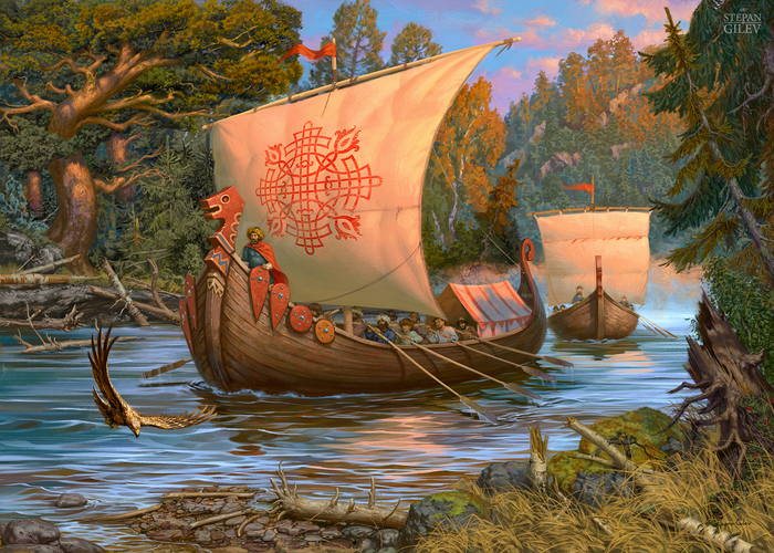 "Ладьи"  Иллюстратор: Гилёв Степан ( Stepan Gilev )             Источник:illustrators.ru