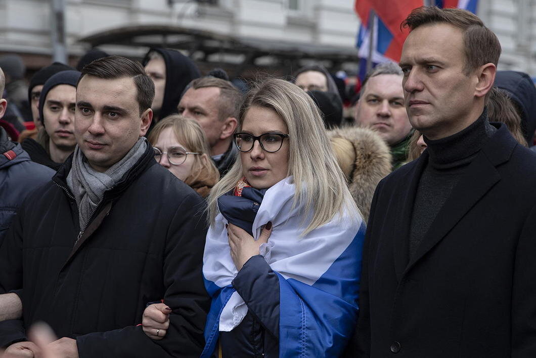 Иван Жданов, Любовь Соболь, Алексей Навальный. Фото: Влад Докшин / «Новая»