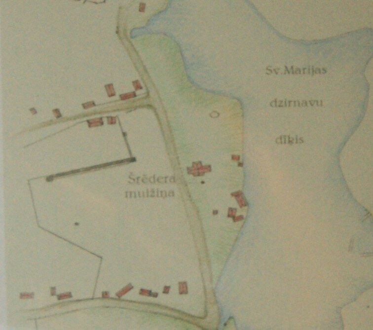 План усадьбы Шрёдера в 1824 году. Музей О.Вациетиса