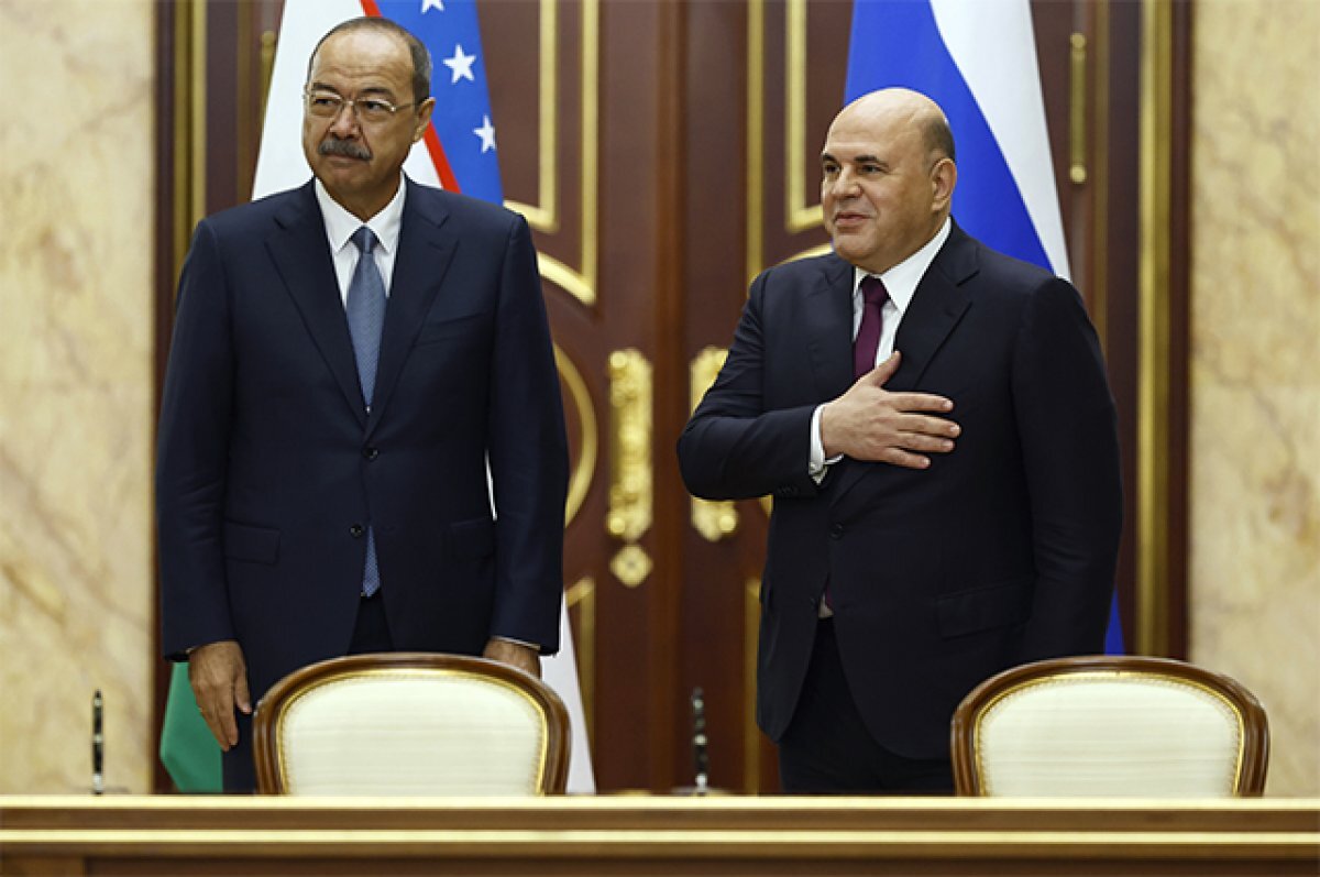    18 сентября 2023. Председатель правительства РФ Михаил Мишустин и премьер-министр Узбекистана Абдулла Арипов на четвертом заседании Совместной комиссии на уровне глав правительств России и Узбекистана.