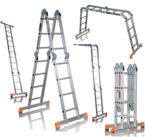  Алюминиевые лестницы разных конструкций