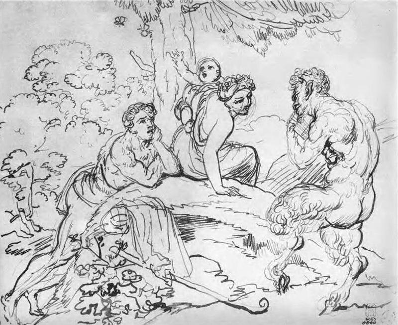 Орест Кипренский. «Анакреонова гробница». 1820 год. Для образа вакханки позировала Мариуччи