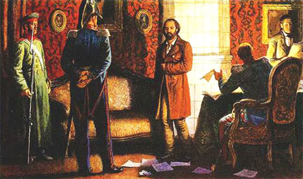 Современная иллюстрация. Кружок петрашевцев