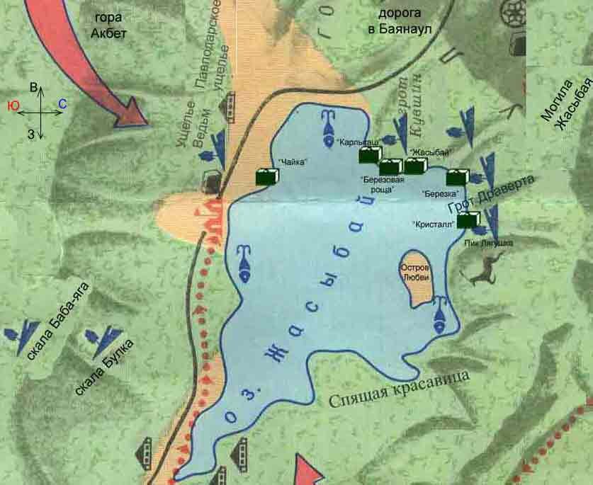                                                                карта окрестностей озера Жасыбай 