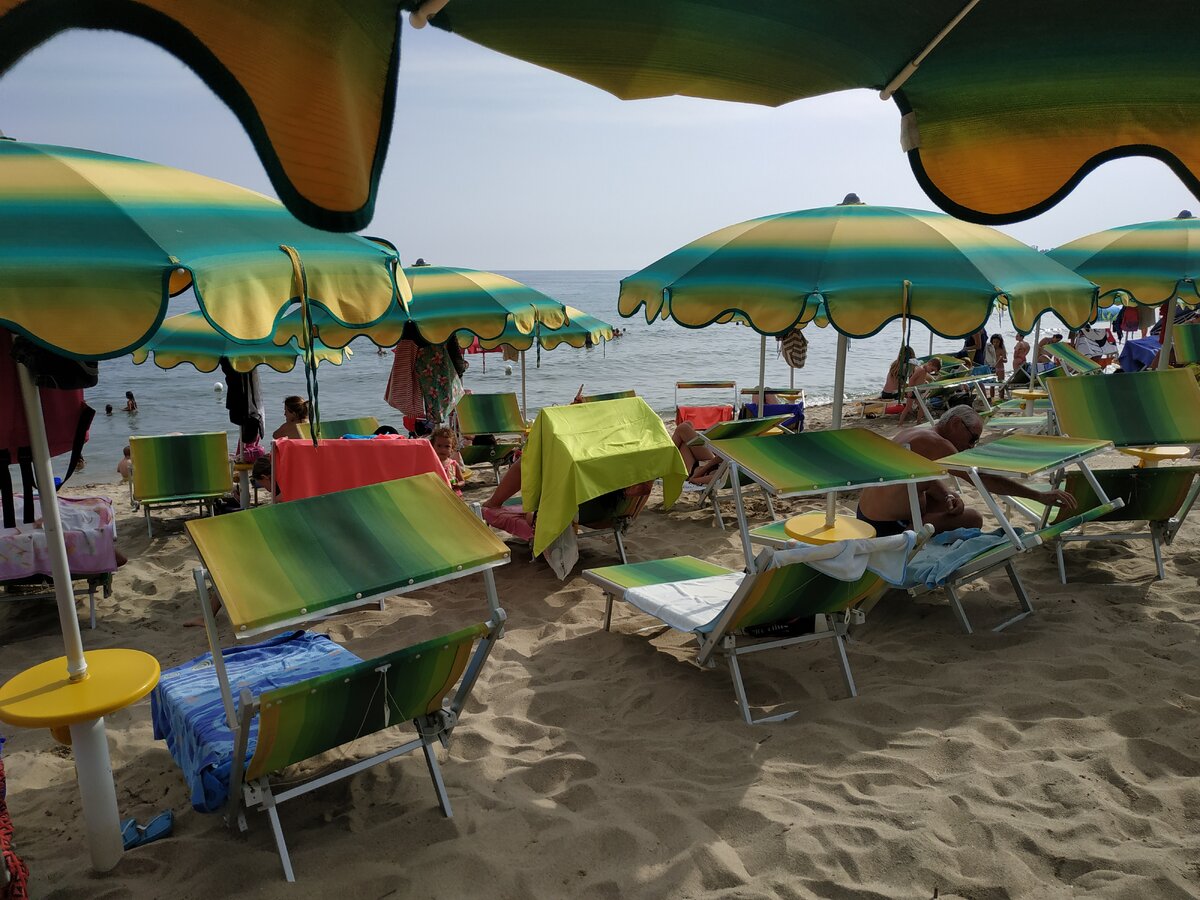 Типичный платный пляж в Италии