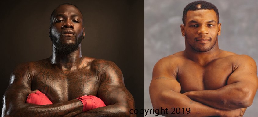 Деонтей Уайлдер (слева) и Майк Тайсон